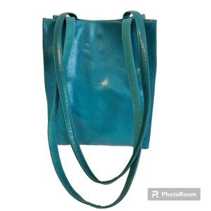 Viva Bags of California Turquoise Blue Handmade Italian Leather Tote Bag Made US